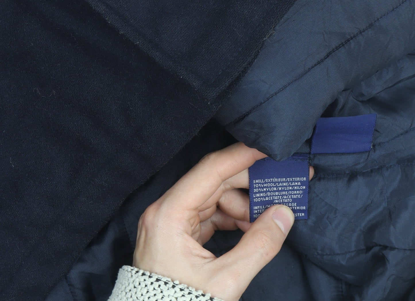 Tommy Hilfiger Men's Blue Wool Blend Lined XL Jacket