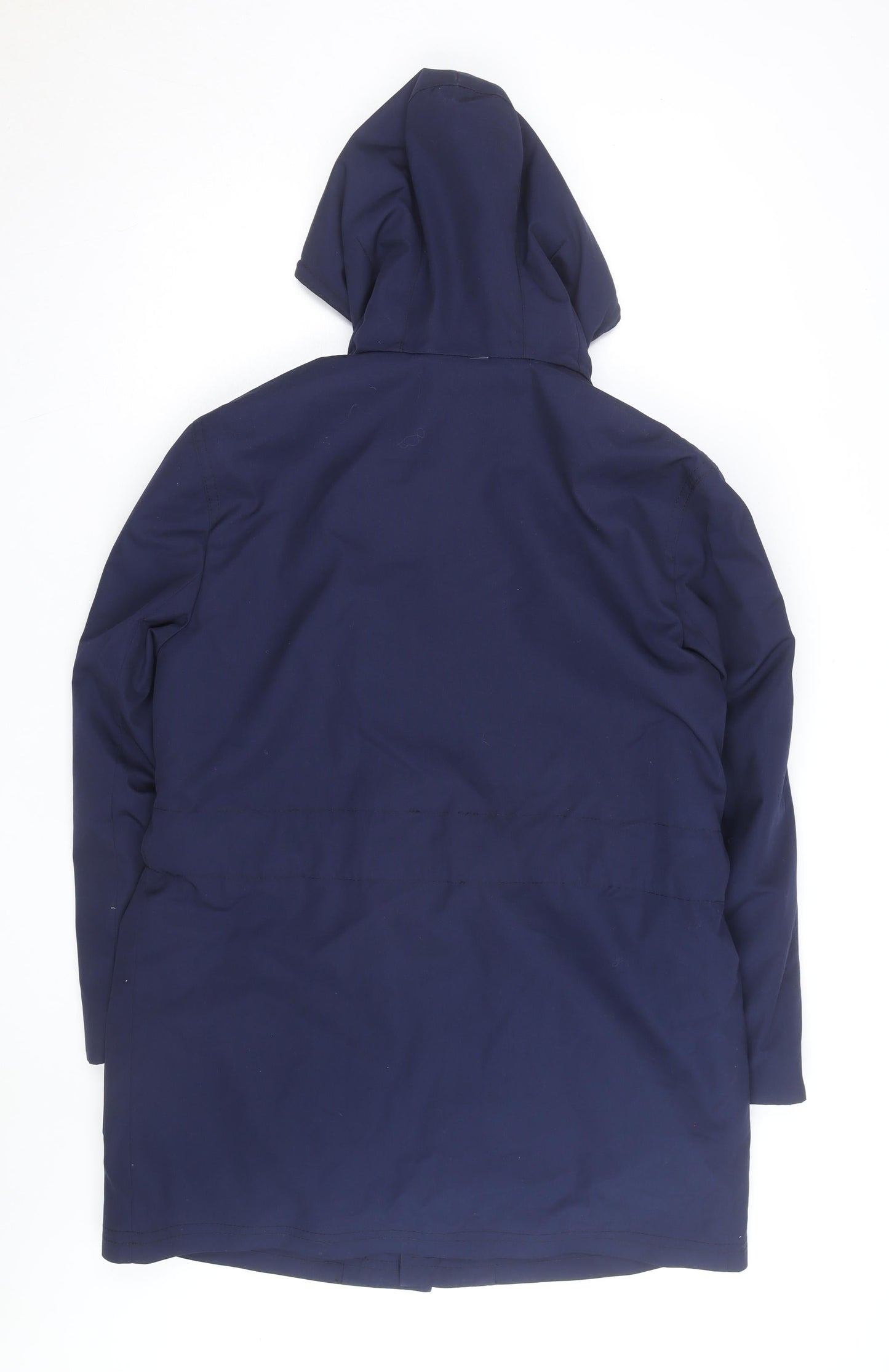 Avino Men Blue Hooded Belted Parka Coat Size 41 Regular Fit Winter