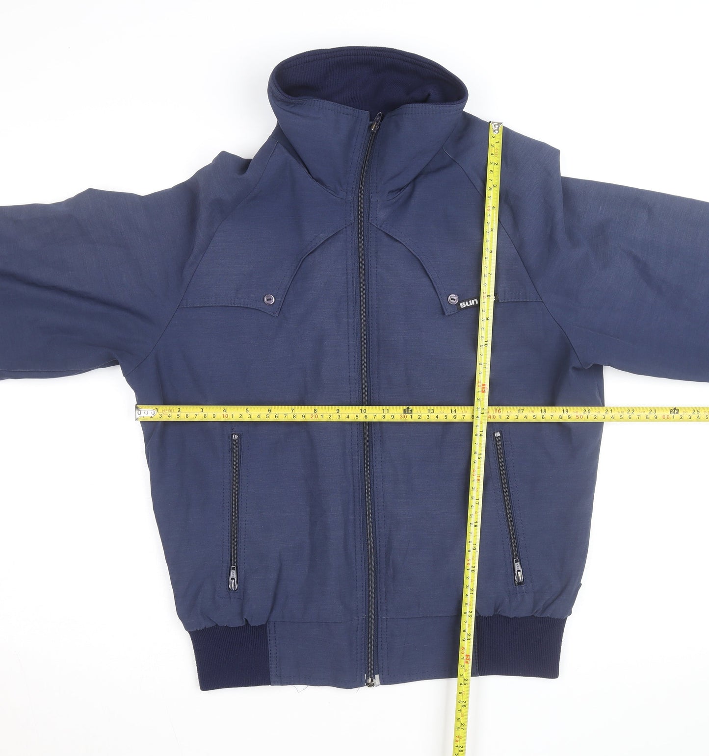 Sun Ice Mens Blue Medium Bomber Jacket Full Zip Casual Outerwear