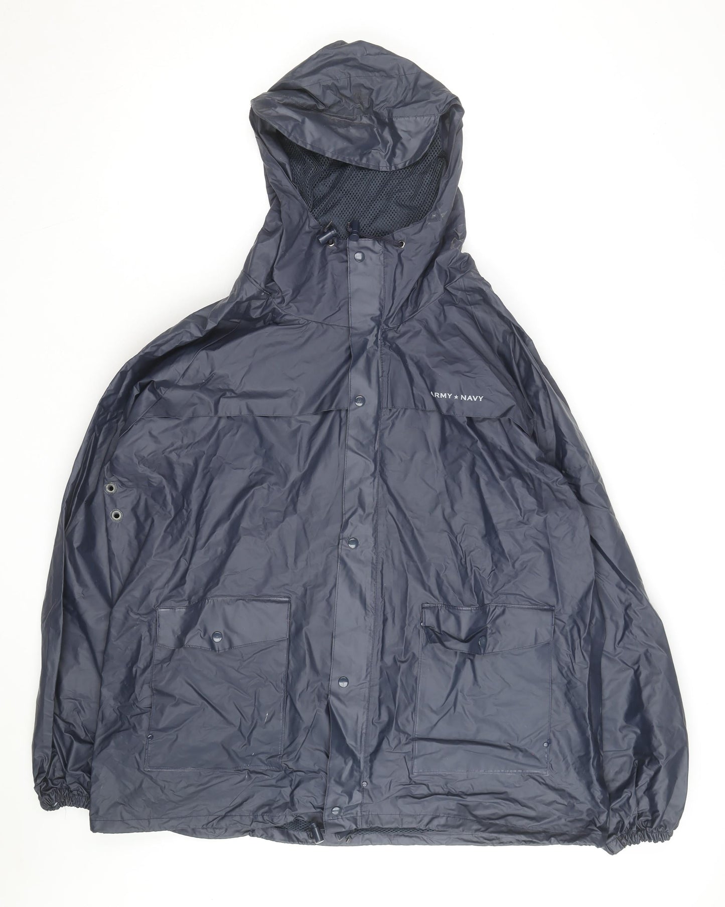 Army & Navy Mens Blue XL Waterproof Hooded Rain Jacket