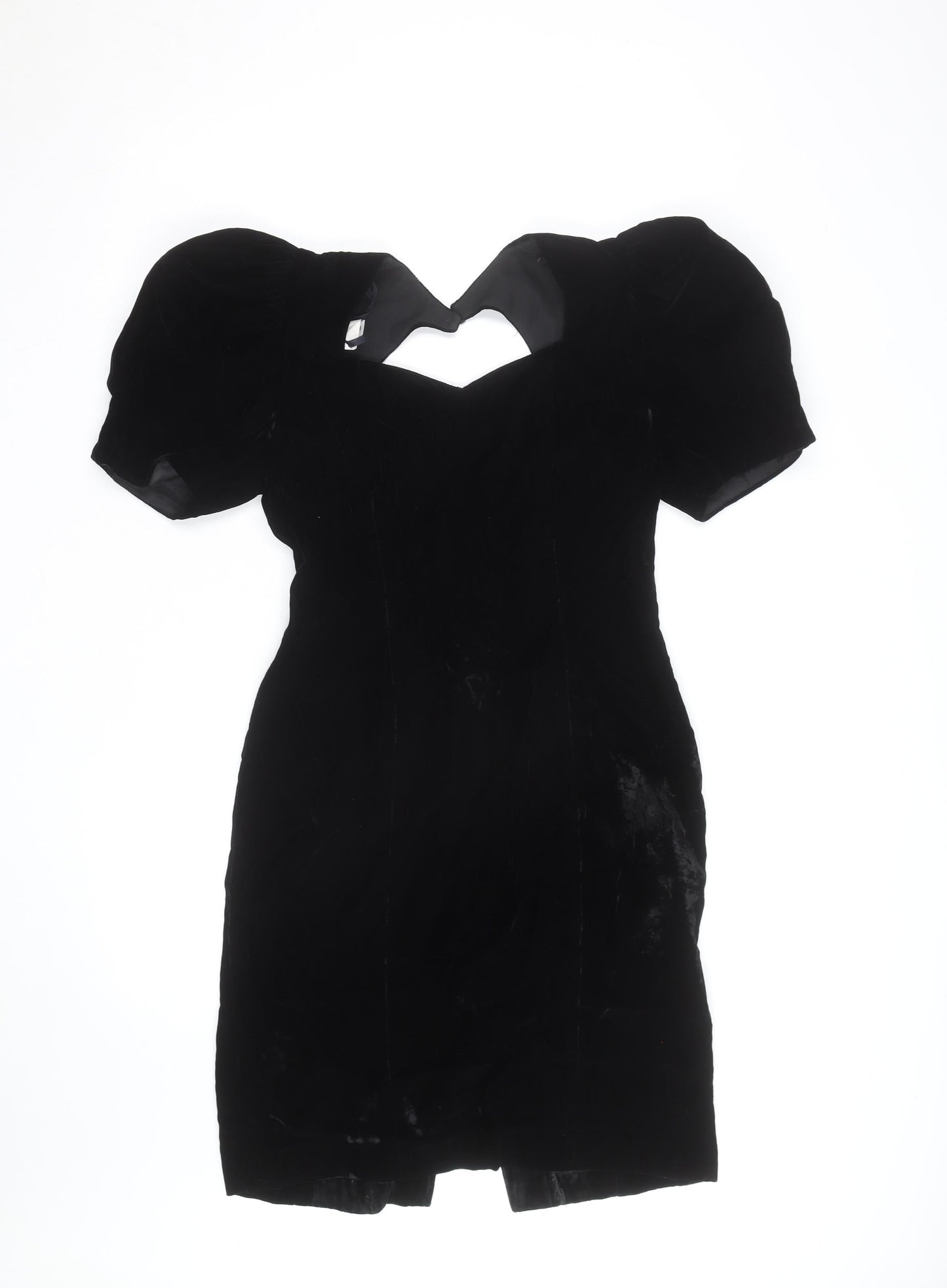 Petites by Par Au Mode Women’s Black Velvet Petite Bodycon Dress Size 8