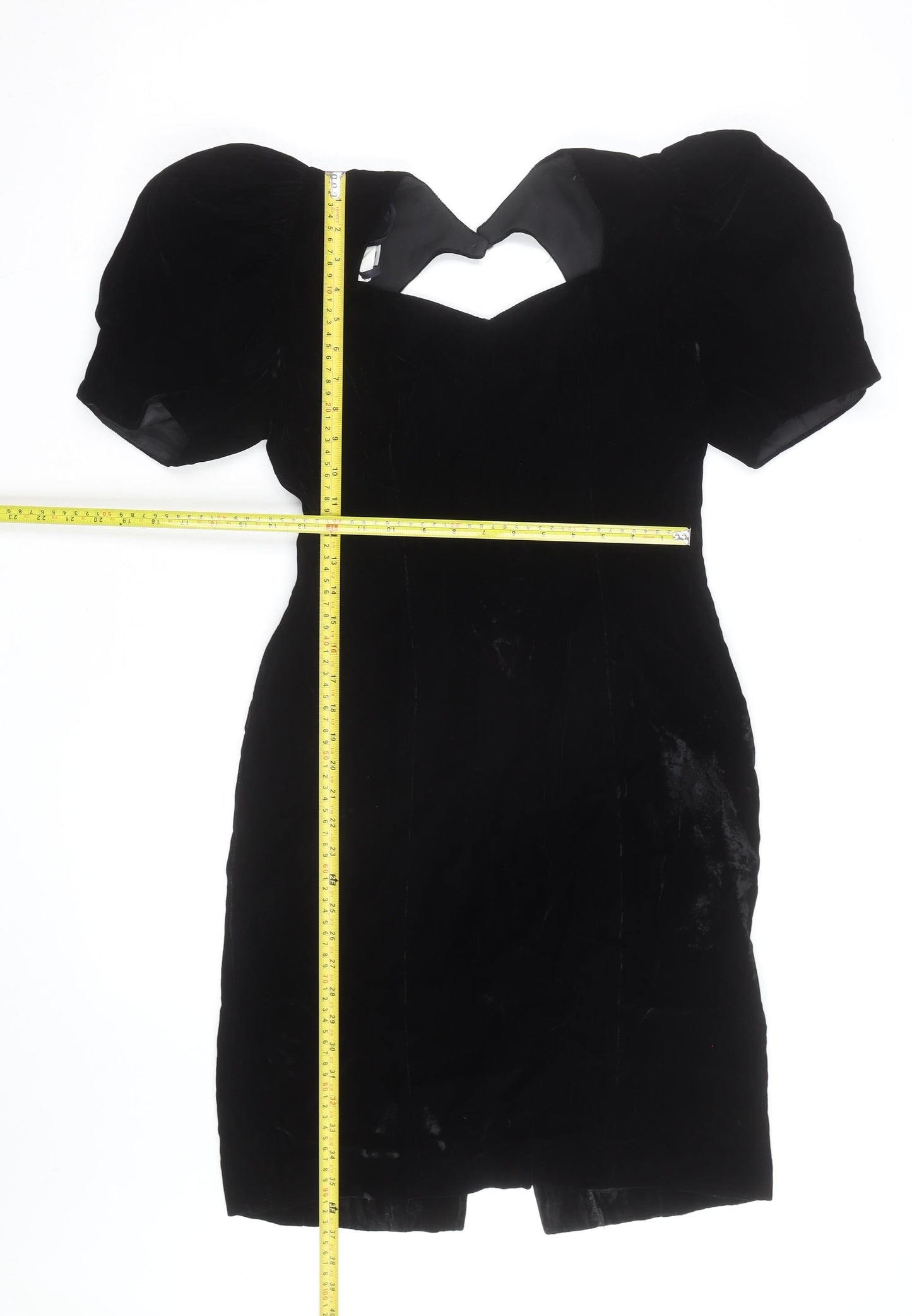 Petites by Par Au Mode Women’s Black Velvet Petite Bodycon Dress Size 8