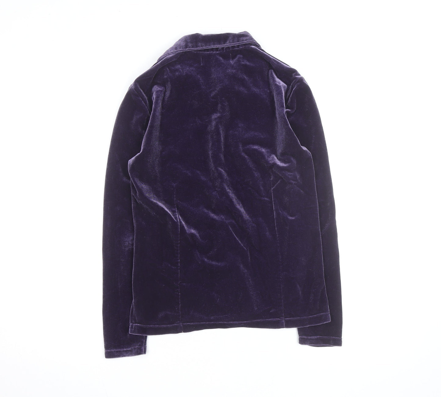 Carolyn Taylor Womens Purple Velvet Button Cardigan Size S