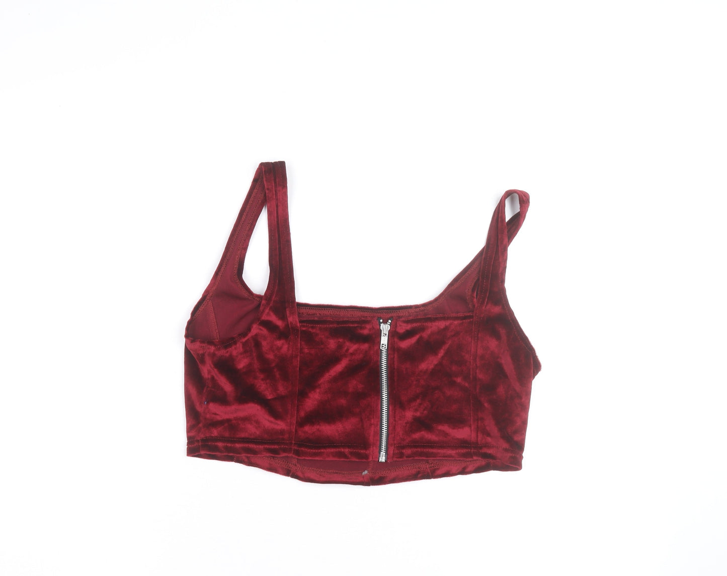 Beyond Retro Women's Red Velvet Cropped Tank Top M