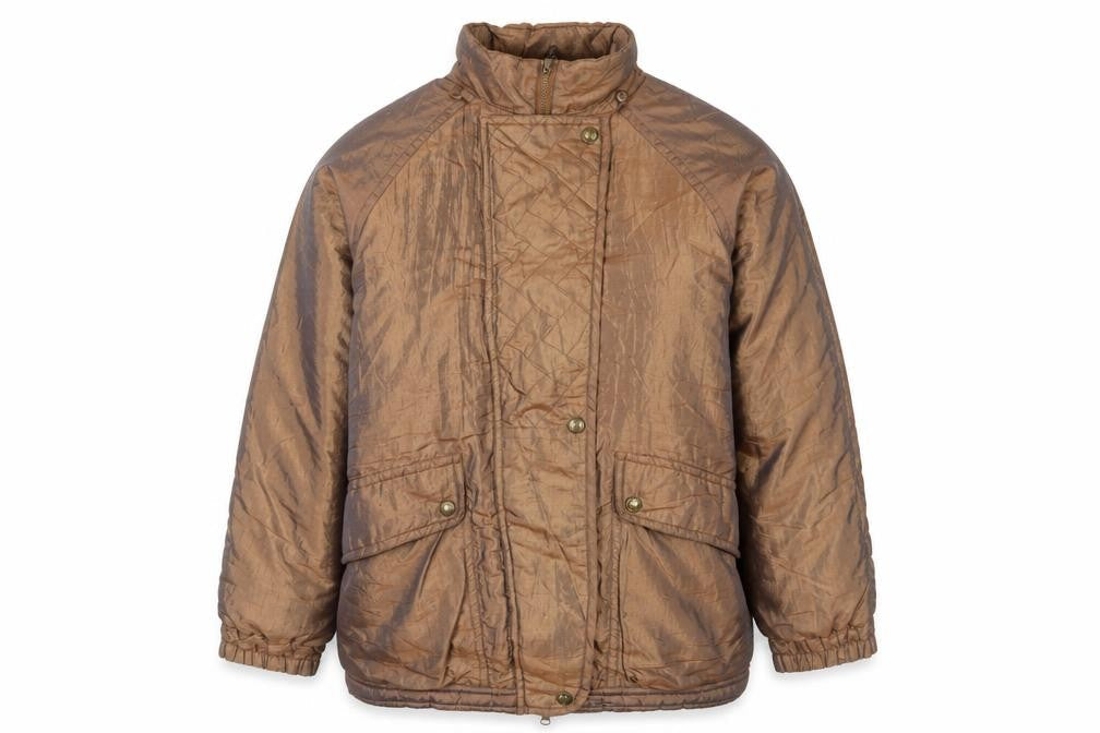 London Fog Mens Brown M Mid-Length Quilted Winter Puffer Jacket