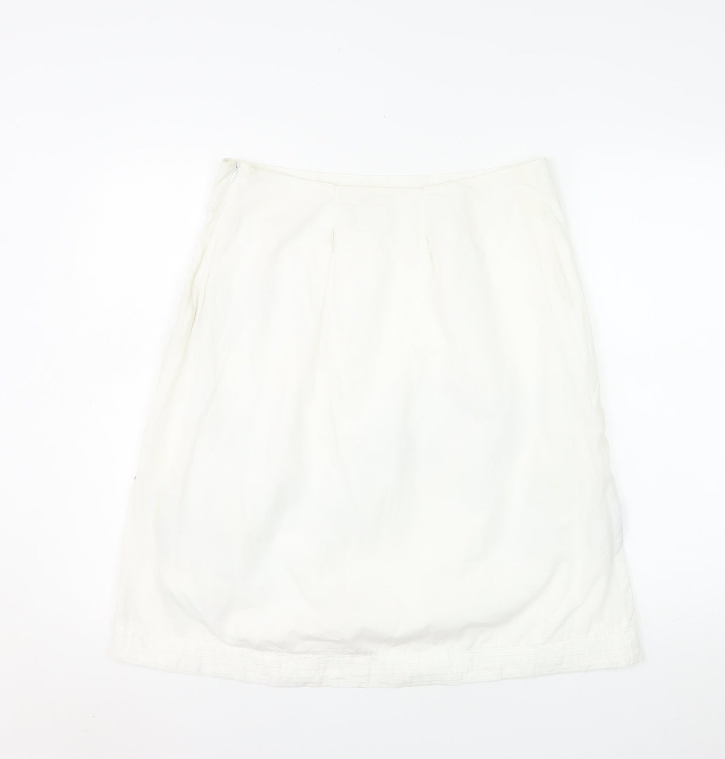 Monsoon Women Ivory Beaded Floral A-Line Skirt Size 14