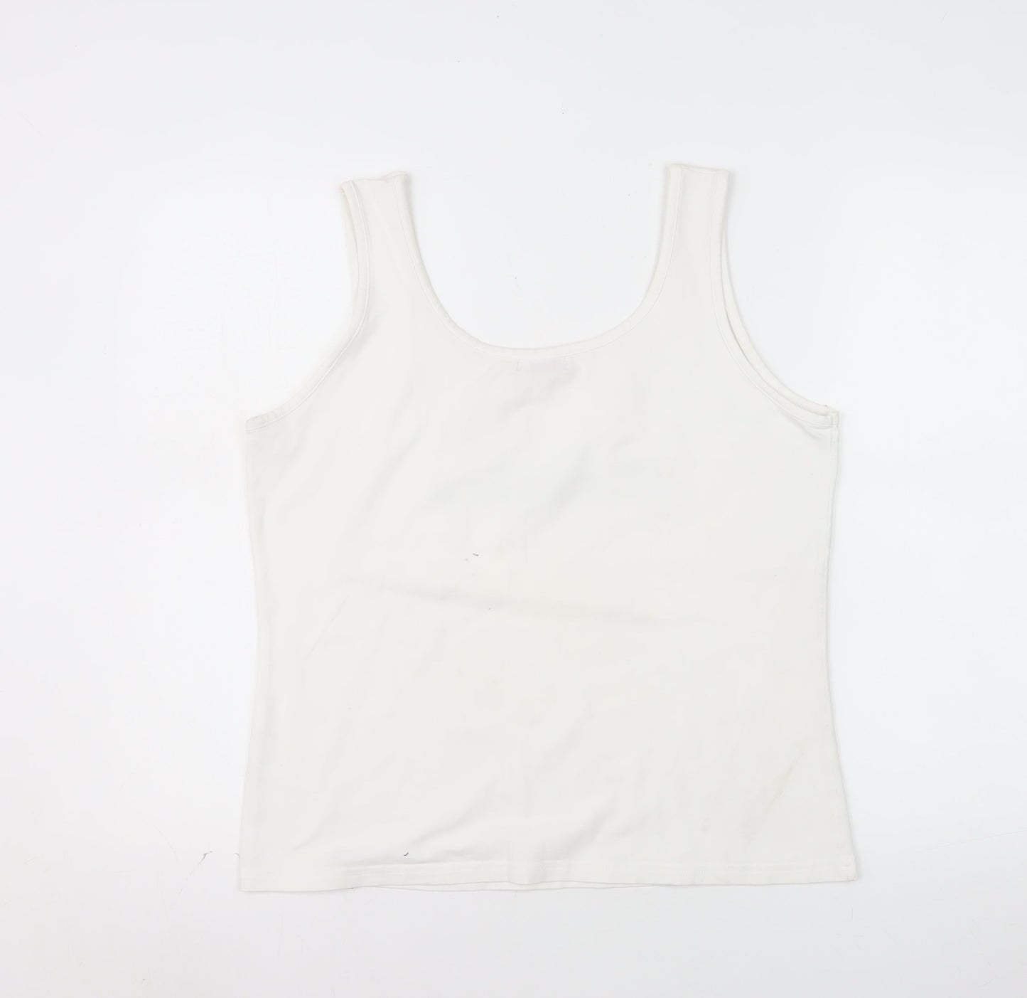 Rose Women's White 2XL Cotton Stretch Madeira Tank Top