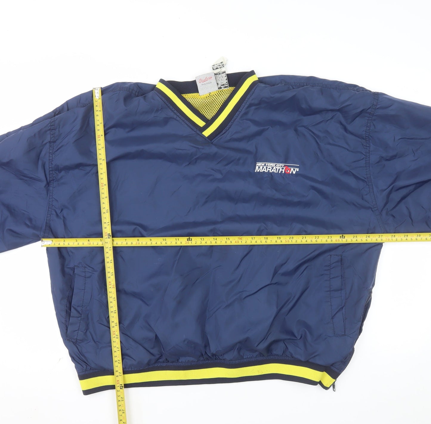 Rawlings Men's Blue XL Pullover Sweatshirt V-Neck Marathon Sports Vintage