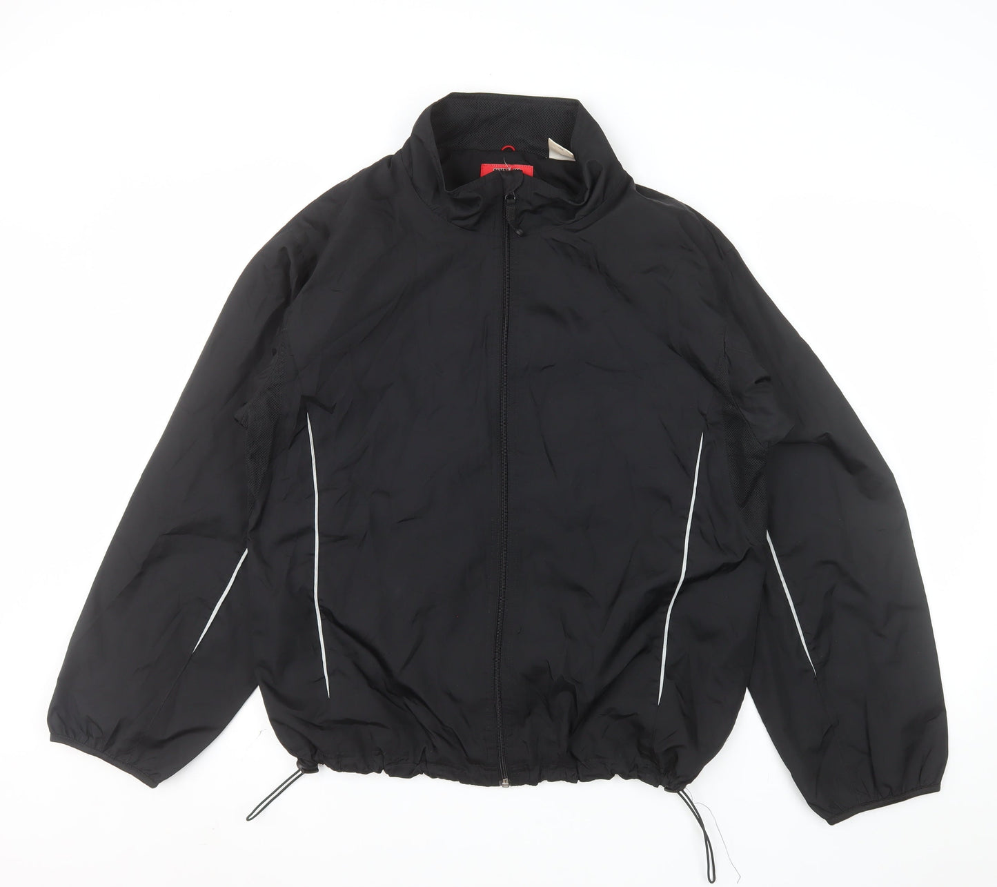 Simply For Sports Men's Black Medium Windbreaker Jacket Polyester