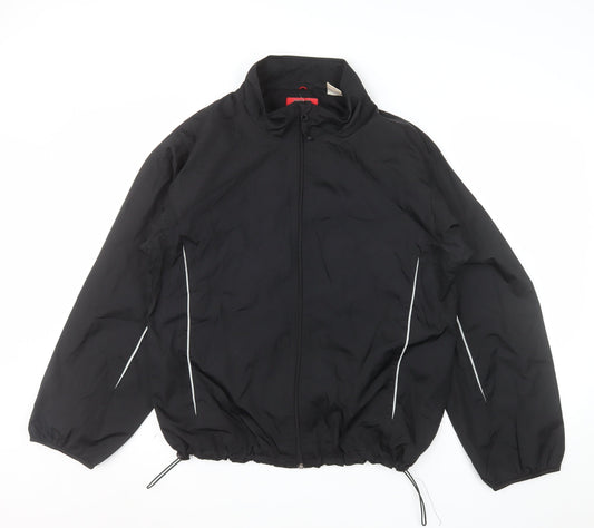 Simply For Sports Men's Black Medium Windbreaker Jacket Polyester
