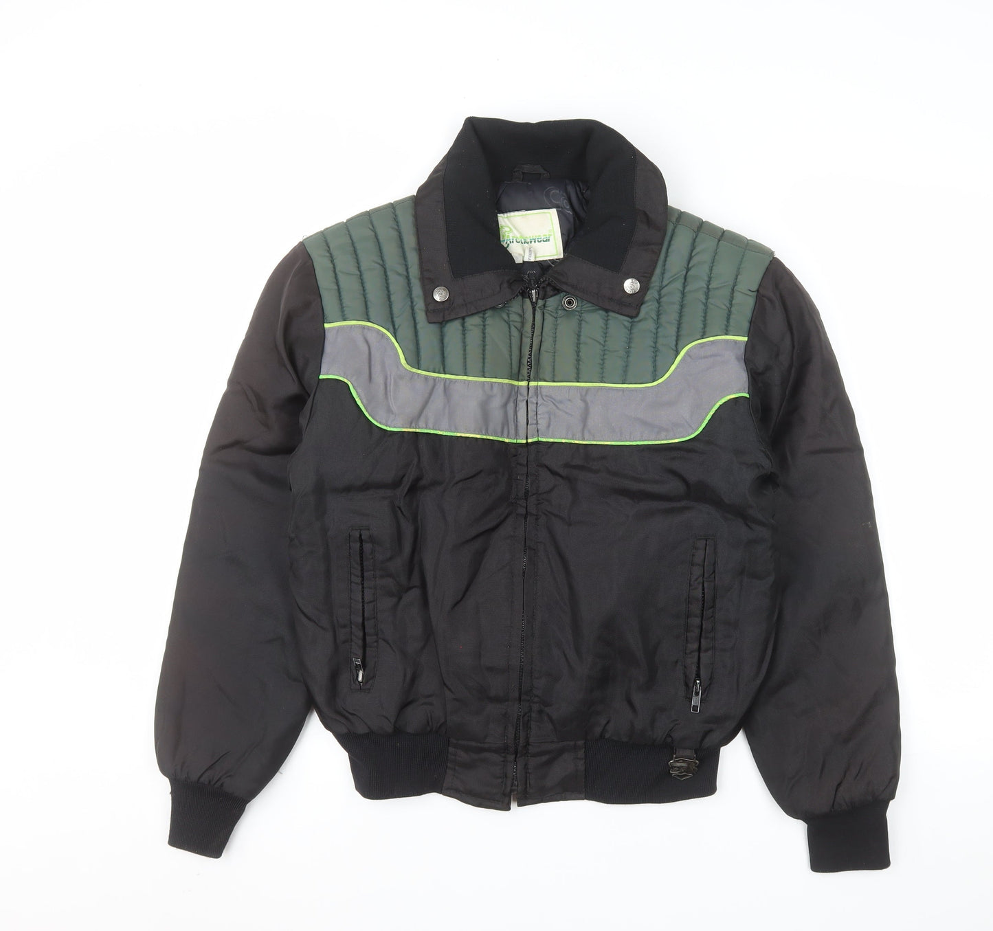 Arctowear Men's Black Bomber Jacket Size M Nylon Winter Zip-Up
