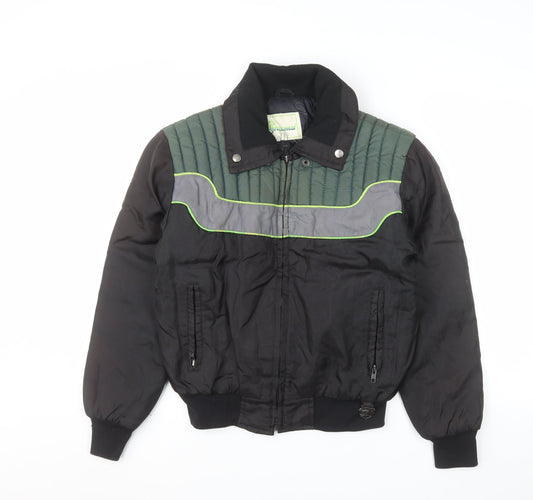 Arctowear Men's Black Bomber Jacket Size M Nylon Winter Zip-Up