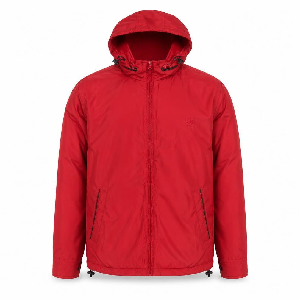 CHAPS Men’s Red Hooded Puffer Jacket XL Polyester Full Zip