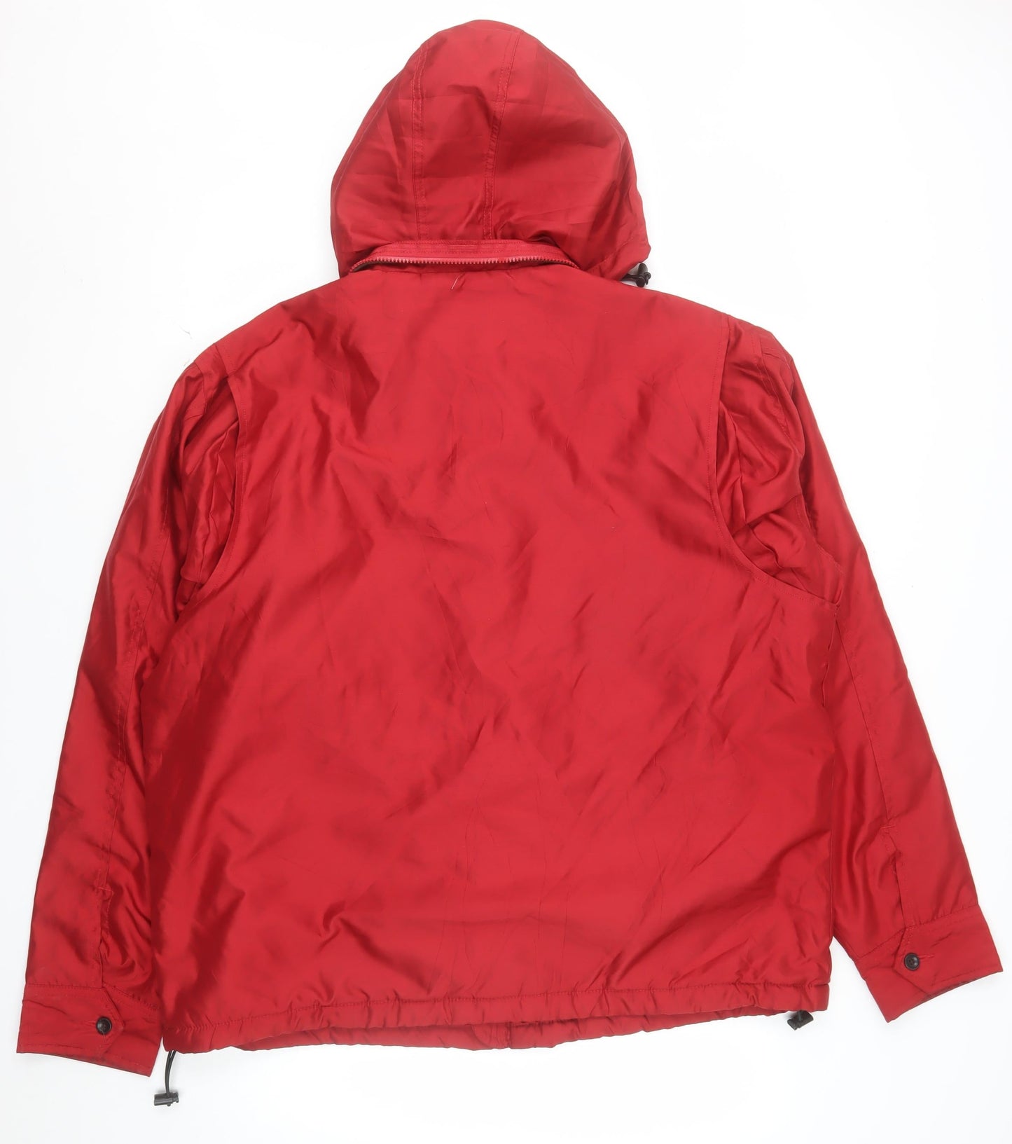 CHAPS Men’s Red Hooded Puffer Jacket XL Polyester Full Zip