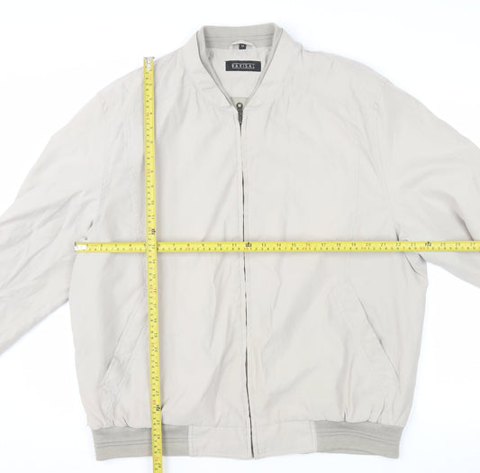 Barisal Men’s Beige Bomber Jacket Size 54 Regular Fit Zip Front