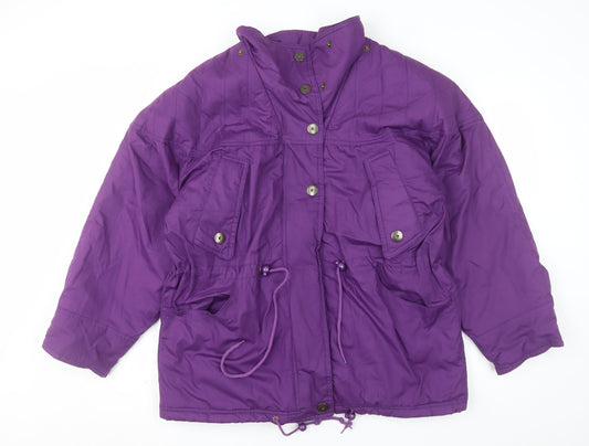 Compliments Womens Purple Quilted Parka Jacket Size 18 Relaxed Fit