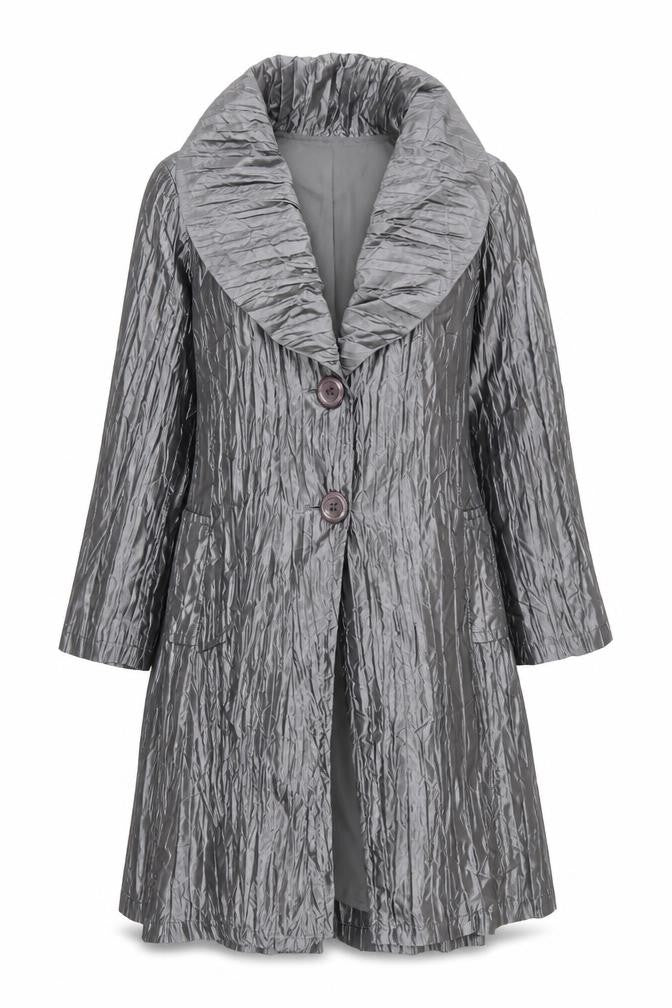 Bianca Nygard Women’s Grey Petite Size 12 Mid-Length Buttoned Coat