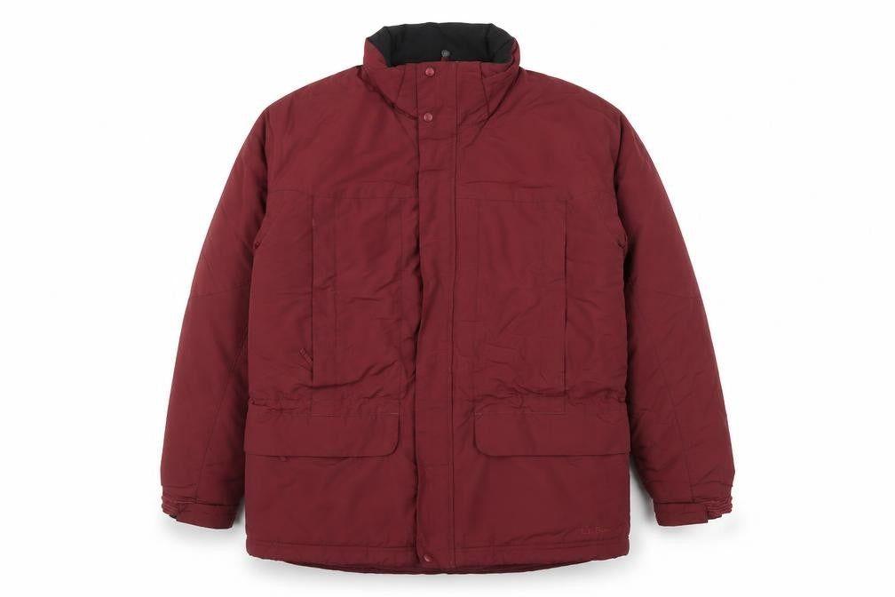 L.L. Bean Men's Red Nylon L Puffer Jacket Winter Waterproof