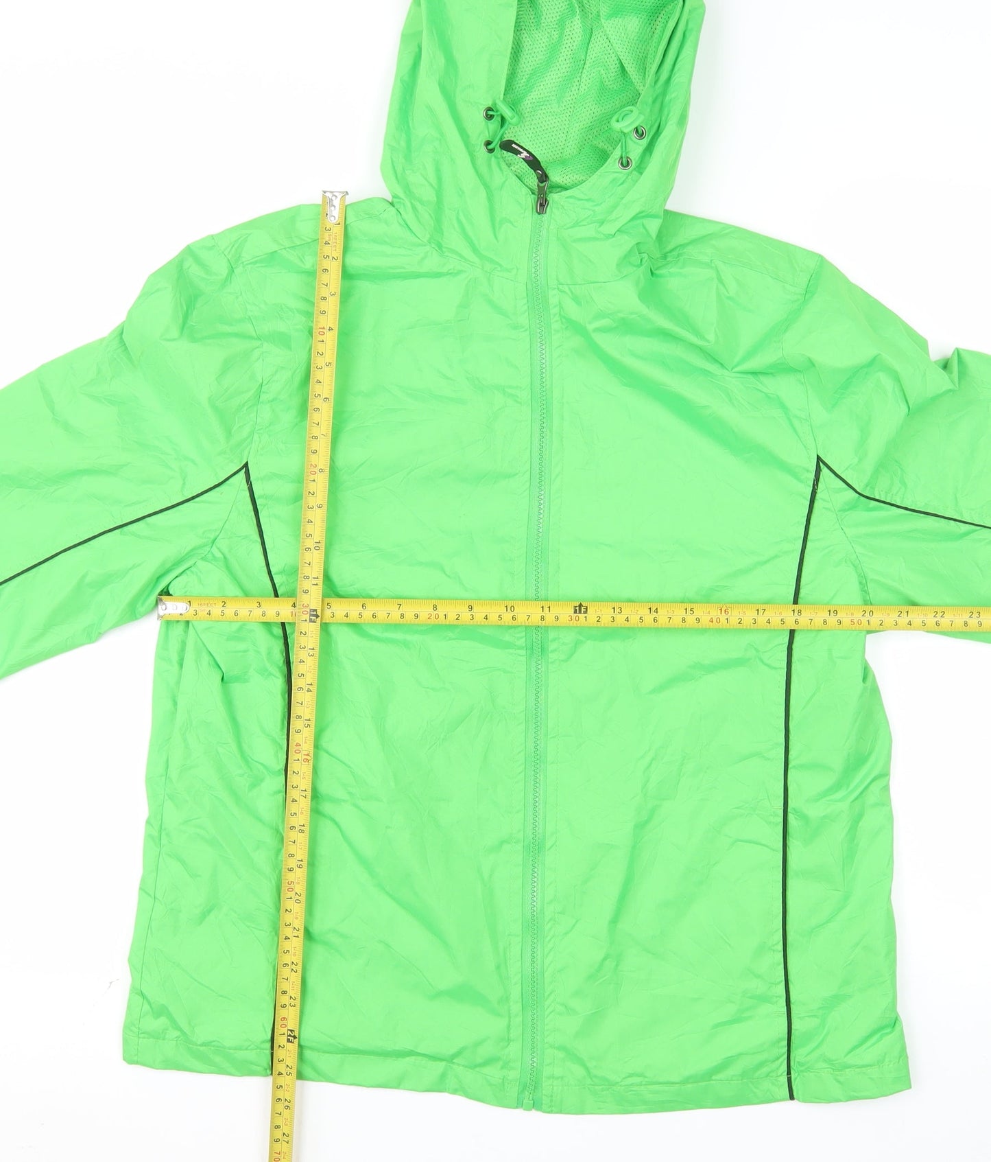 i5 Apparel Women Green L Lightweight Hooded Windbreaker Jacket