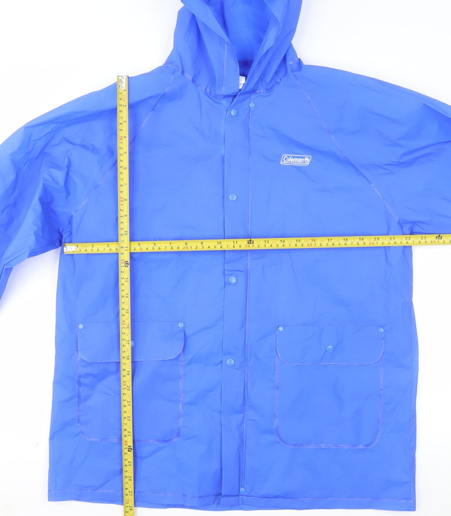 Coleman Men's Blue Waterproof Hooded Rain Coat Jacket M