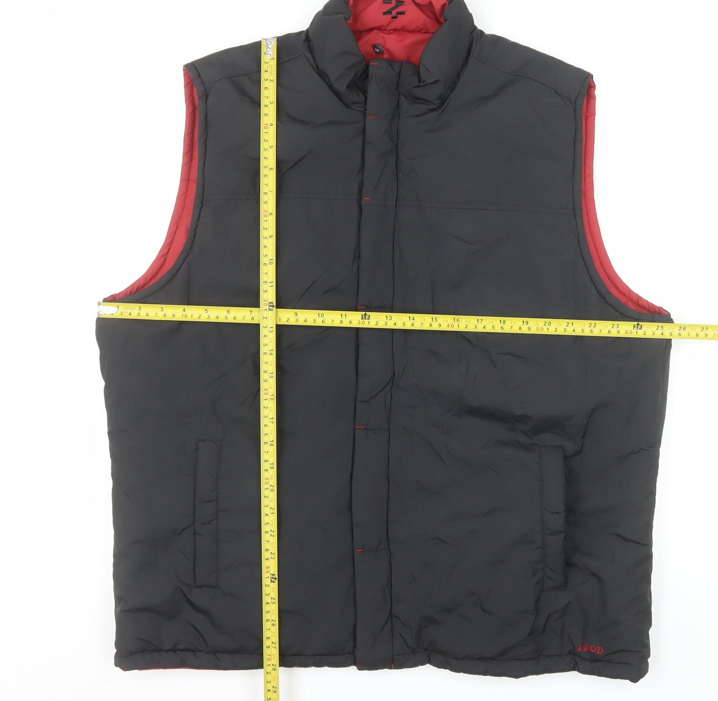 IZOD Mens Black XL Padded Polyester Bodywarmer Waistcoat