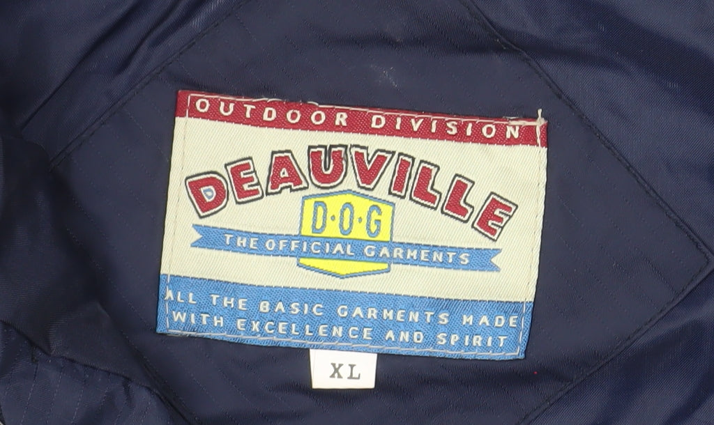 Deauville Classics Mens Navy XL Hooded Waterproof Windbreaker Jacket
