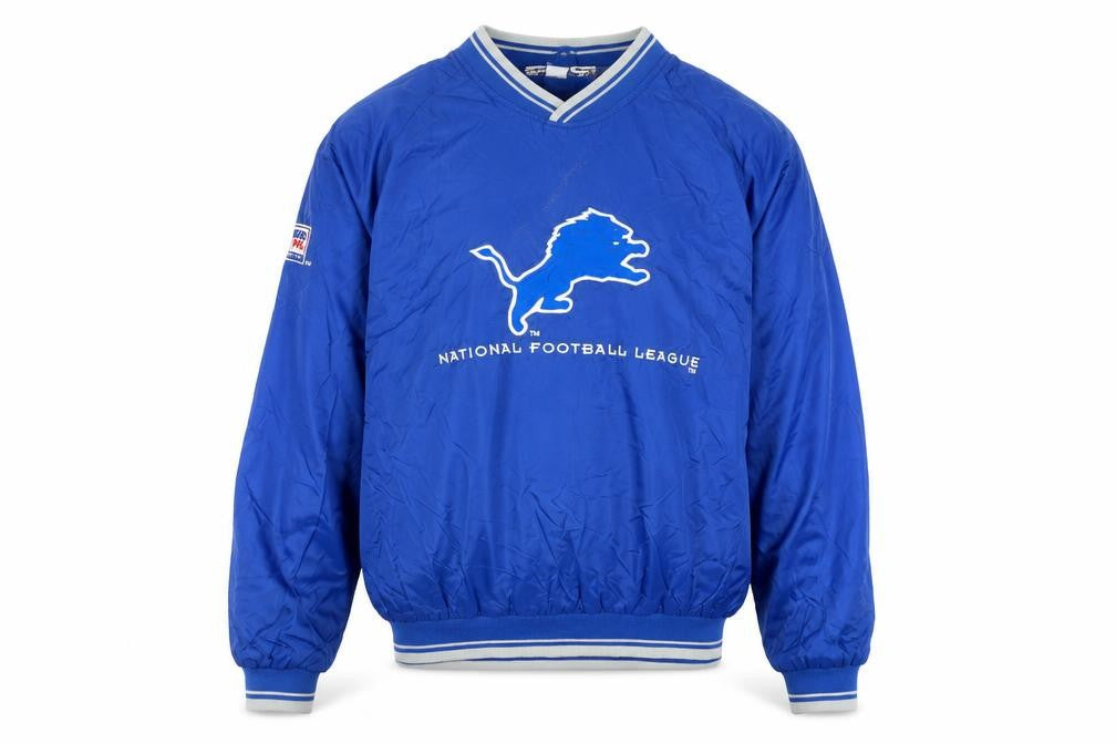Logo Athletic Men’s Blue V-Neck Pullover Nylon NFL Pro Line Sweatshirt L