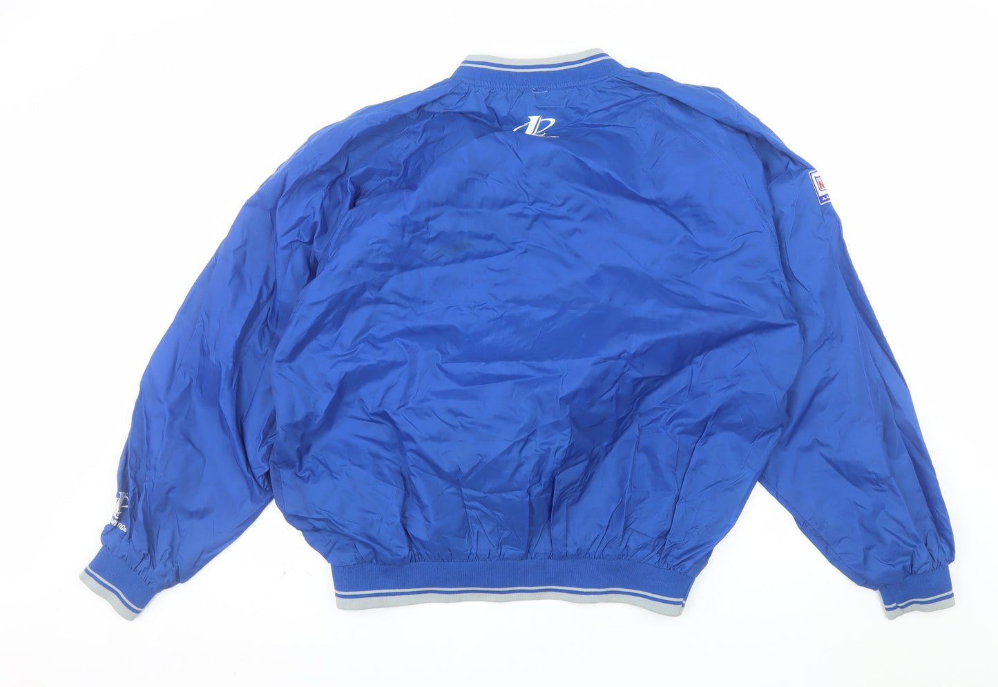 Logo Athletic Men’s Blue V-Neck Pullover Nylon NFL Pro Line Sweatshirt L