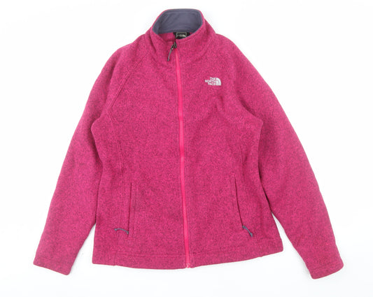 The North Face Women's Pink Fleece Full Zip Outdoor Jacket Size L