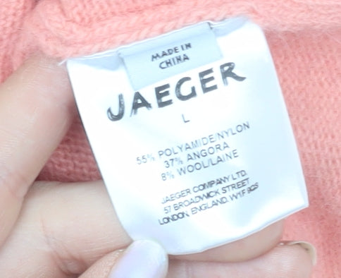 Boutique by Jaeger Women Pink L Angora Blend Bird Jumper
