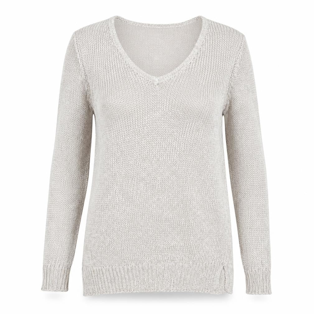Mint Velvet Women’s Beige V-Neck Long Sleeve Open-Knit Jumper Size 8