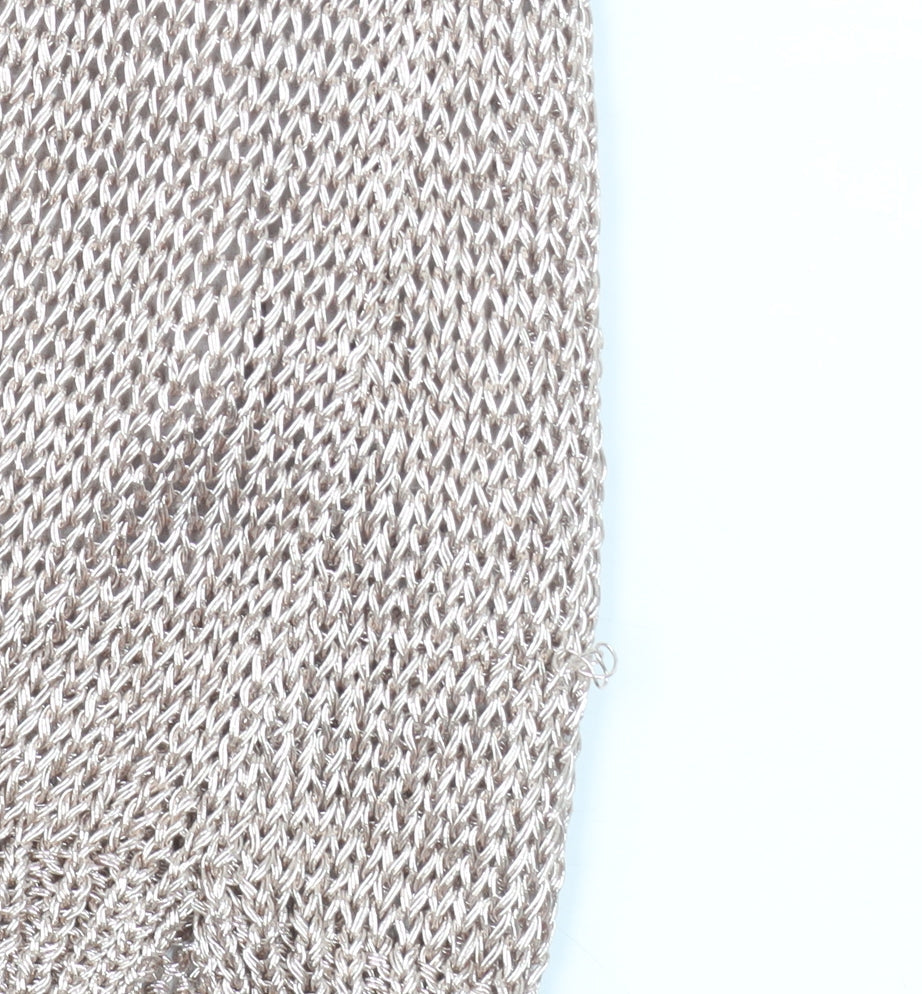 Mint Velvet Women’s Beige V-Neck Long Sleeve Open-Knit Jumper Size 8