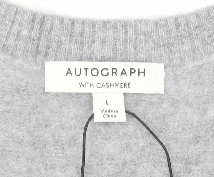 Marks and Spencer Autograph Men's Grey Wool Cashmere V-Neck Vest L