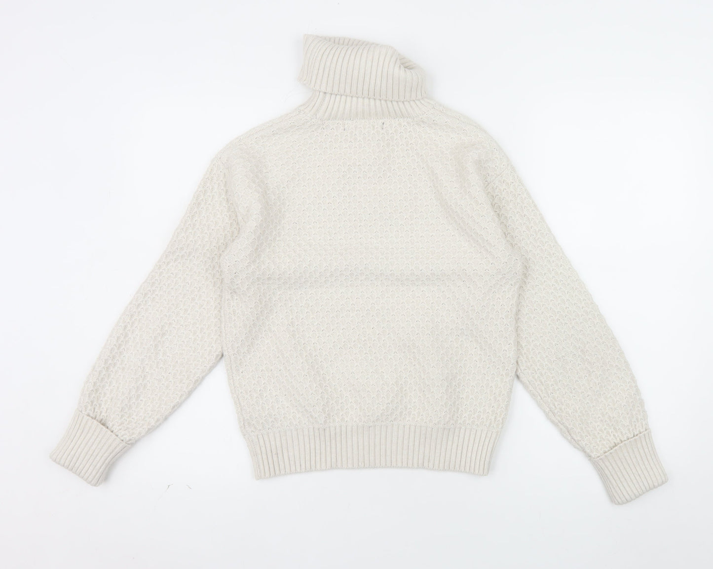 Marks and Spencer Women’s Beige Roll Neck Knit Jumper Size S