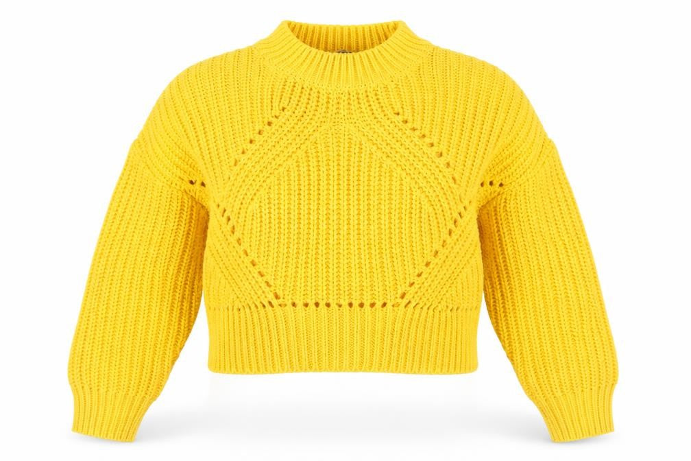 New Look 915 Girls Yellow Acrylic Knit Pullover Jumper Age 10-11 Years