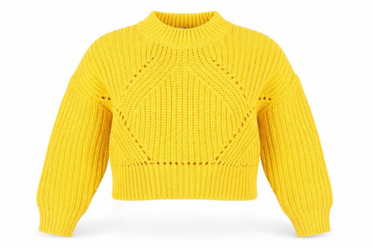 New Look 915 Girls Yellow Acrylic Knit Pullover Jumper Age 10-11 Years