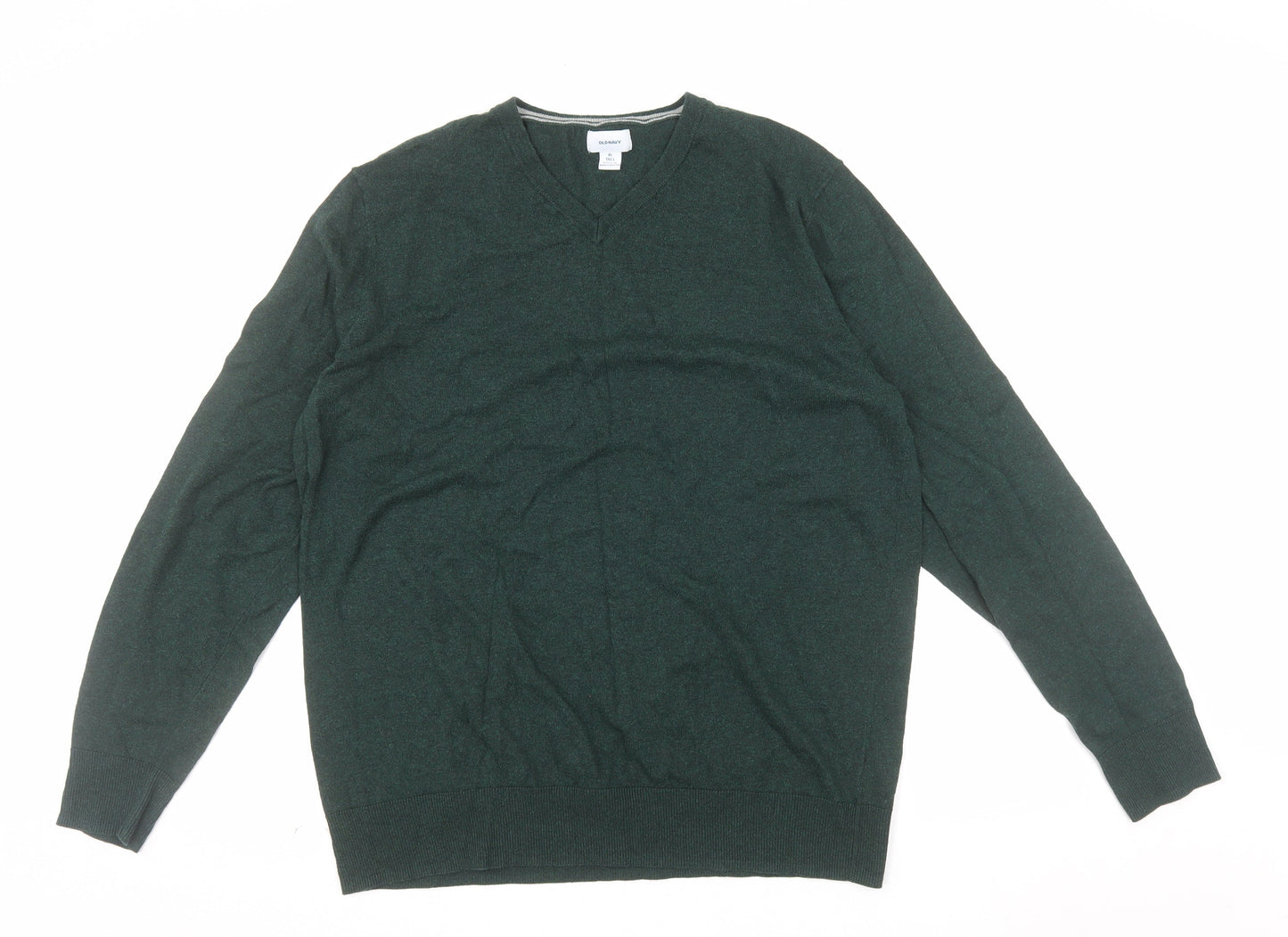 Old Navy Men’s Green V-Neck Knit Pullover Jumper XL Tall