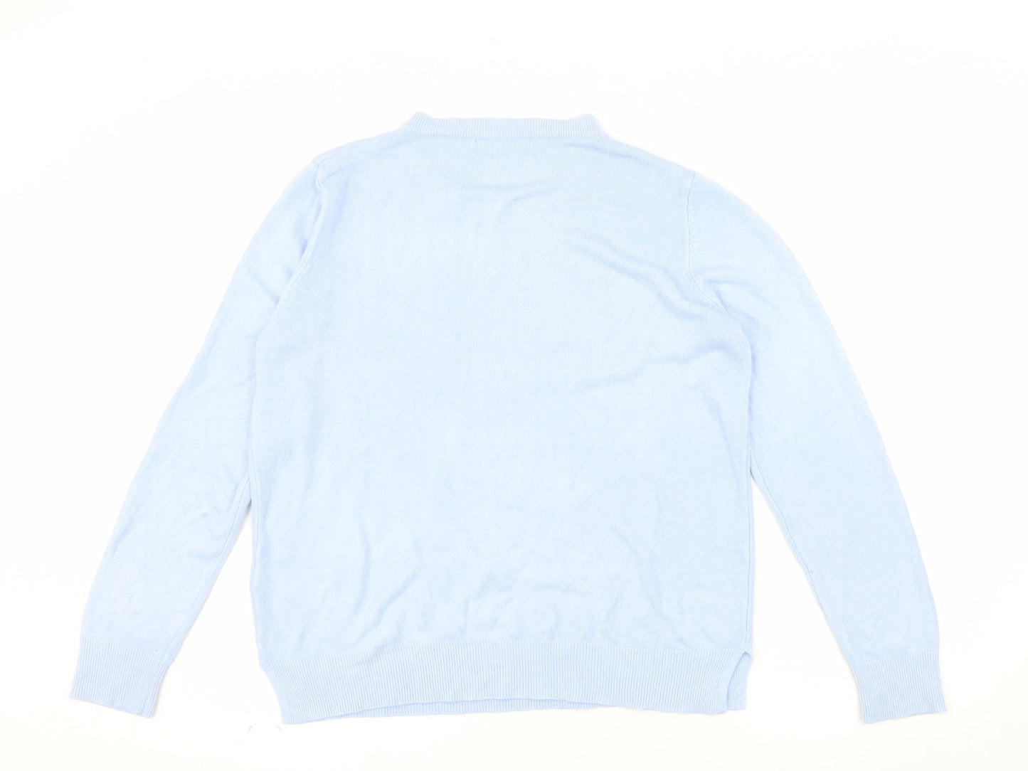 Marks and Spencer Womens Blue Size 16 Acrylic Crew Neck Jumper