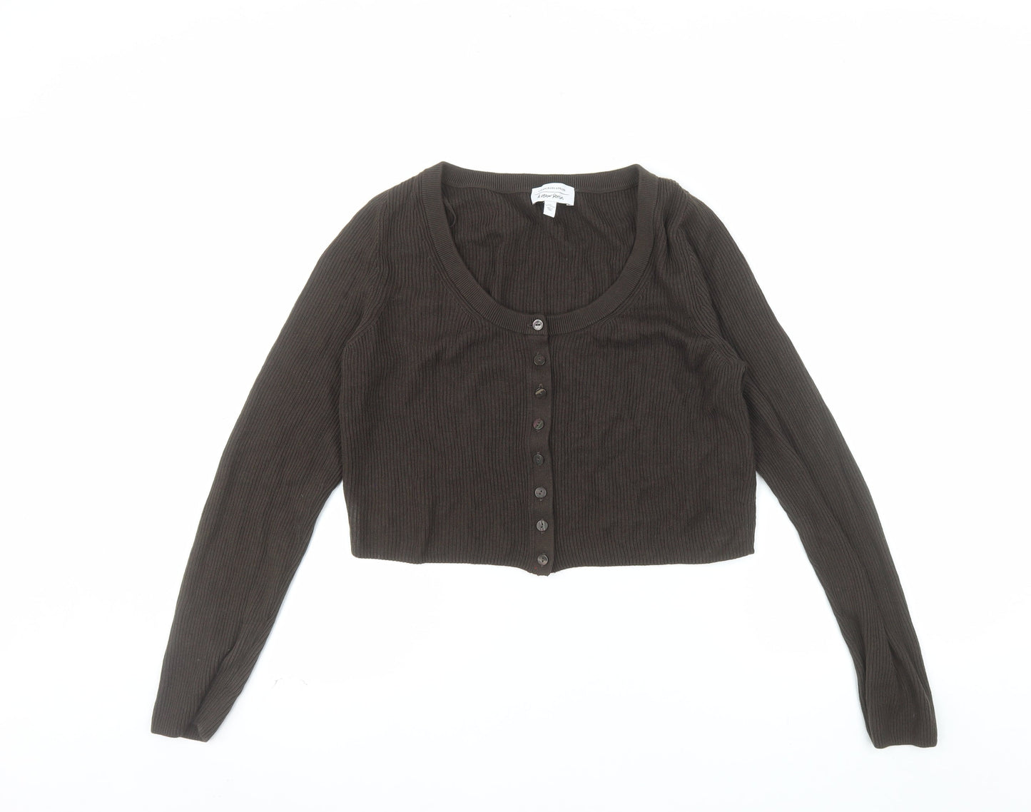 & Other Stories Women Brown Wool Blend Button Cardigan Size 12
