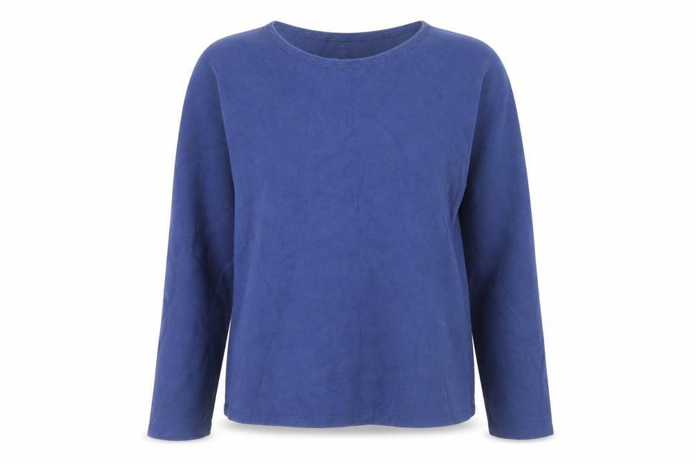 Uniqlo Women Blue Cotton Crew Neck Long Sleeve Pullover Jumper Size M