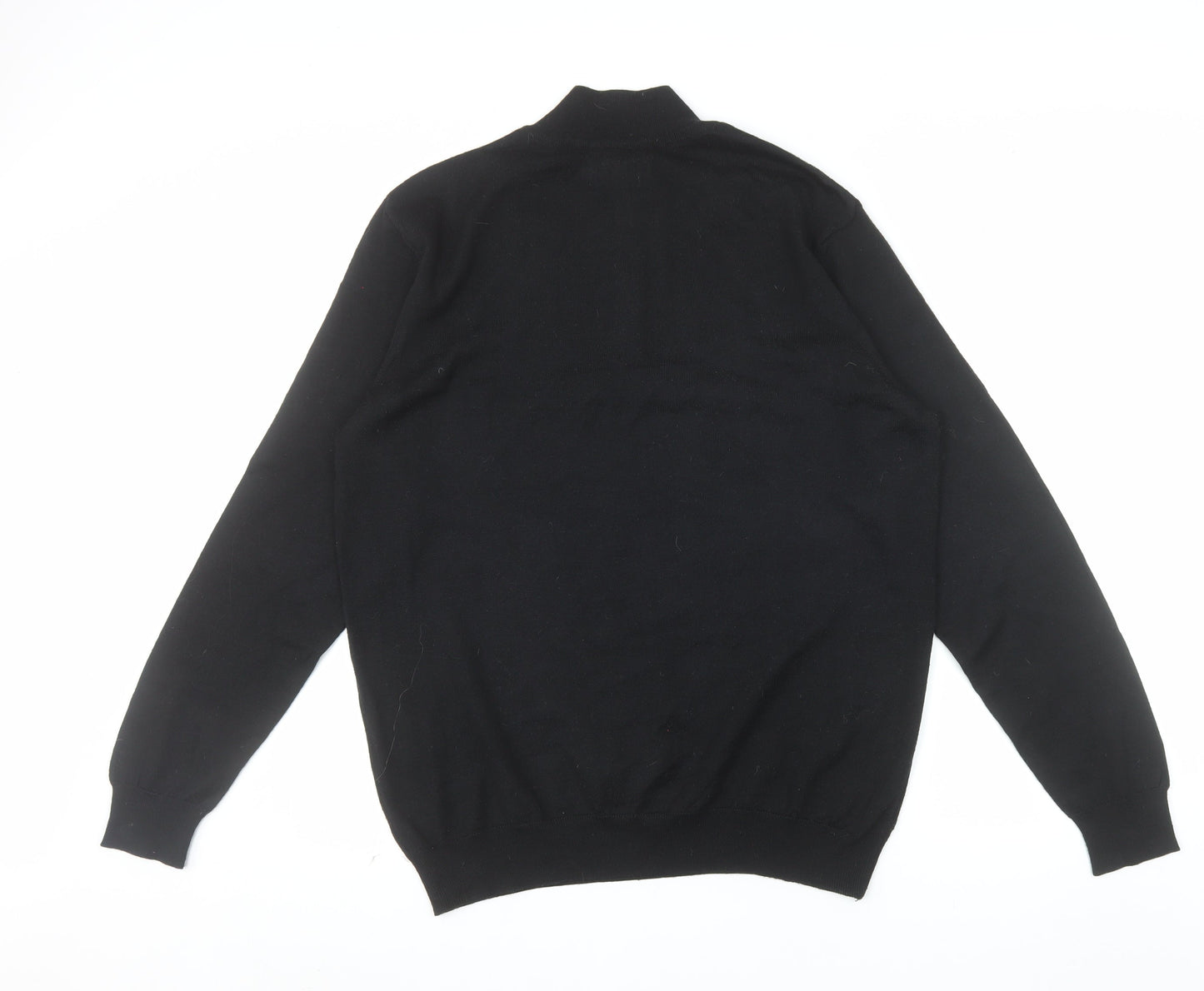 Limehaus Men’s Black 1/2 Zip Wool Blend Jumper Size L