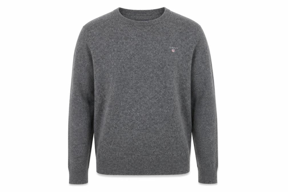 GANT Men’s Grey Wool Blend Crew Neck Pullover Jumper M