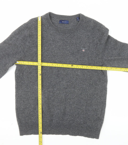 GANT Men’s Grey Wool Blend Crew Neck Pullover Jumper M