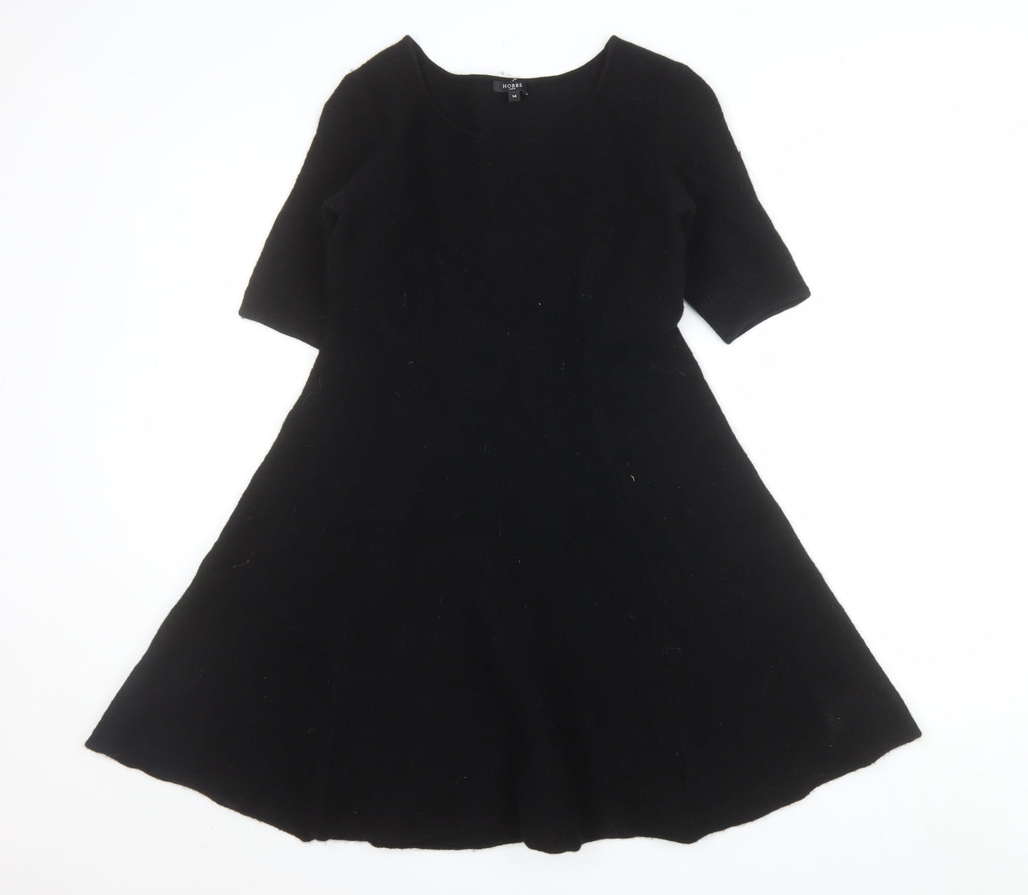 Hobbs Women’s Black Wool A-Line Knee Length Dress Size 14