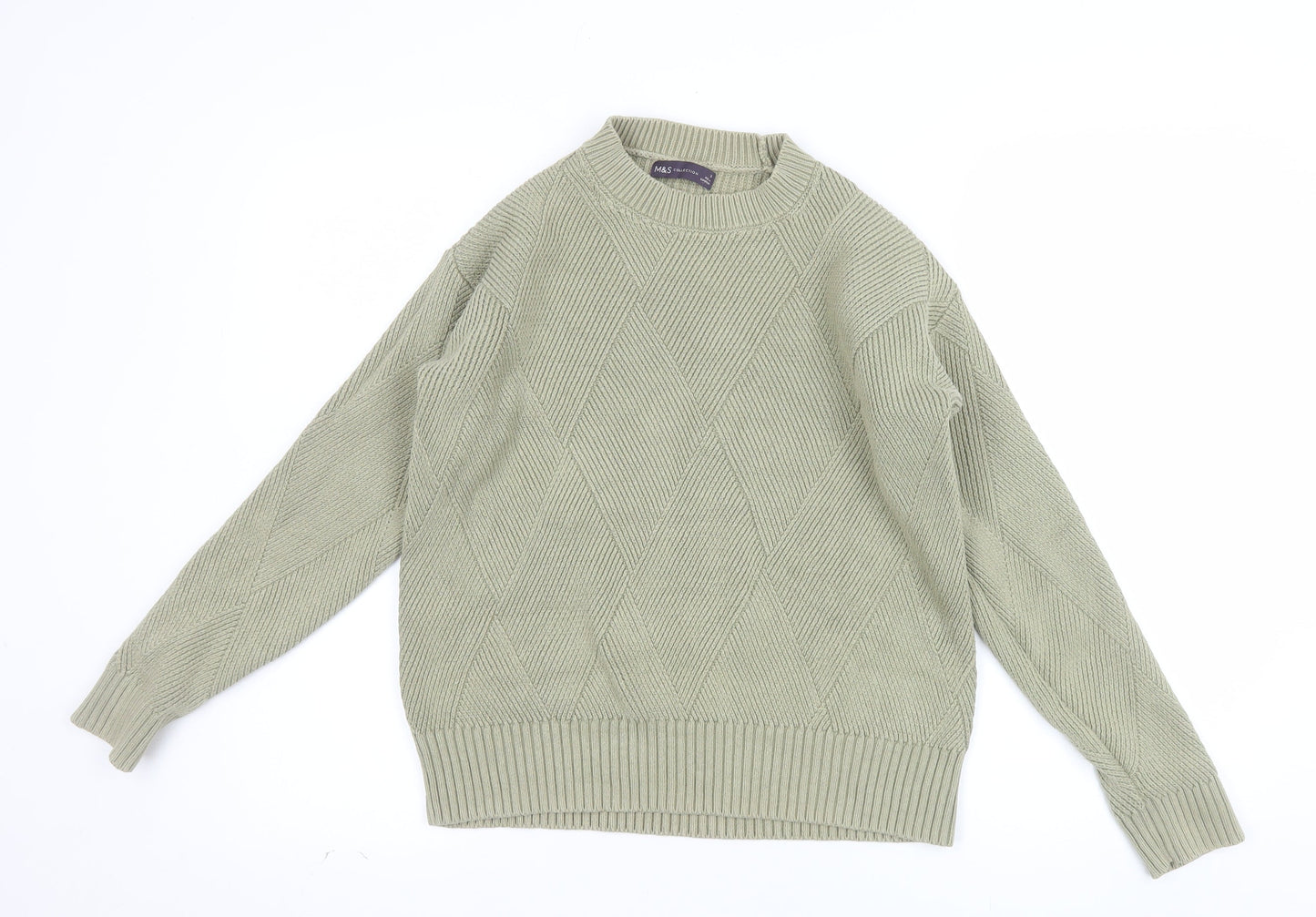 Marks and Spencer Women’s Beige Cotton Knit Pullover Jumper Size S