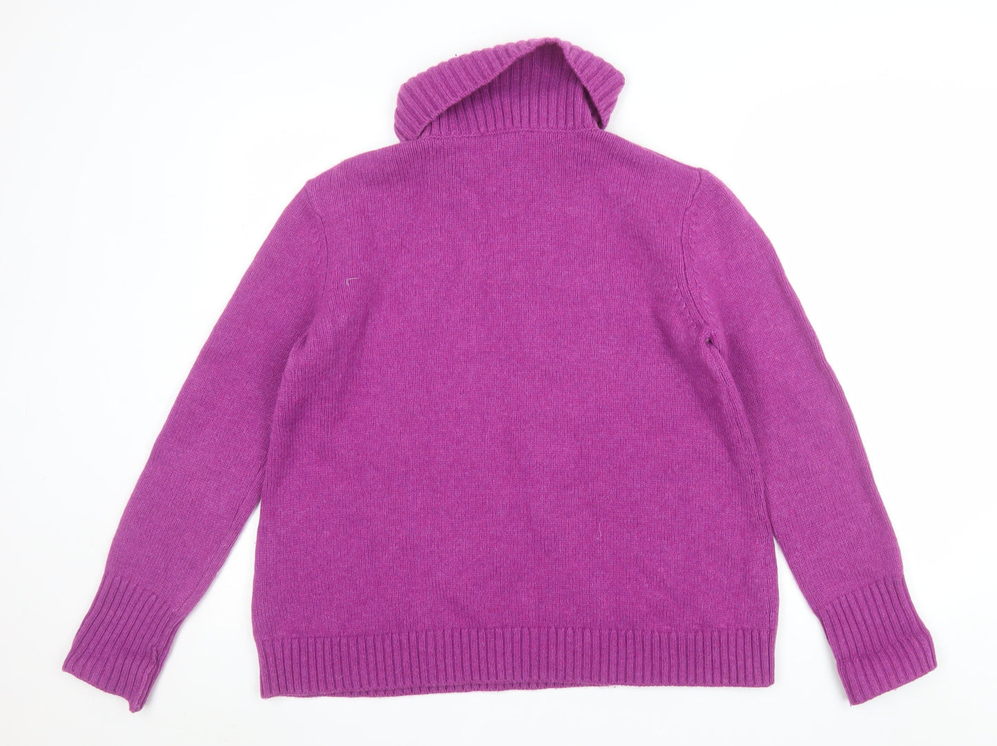 Seasalt Cornwall Womens Purple Roll Neck Lambswool Jumper UK 14