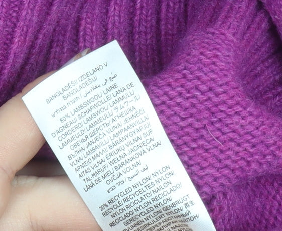 Seasalt Cornwall Womens Purple Roll Neck Lambswool Jumper UK 14