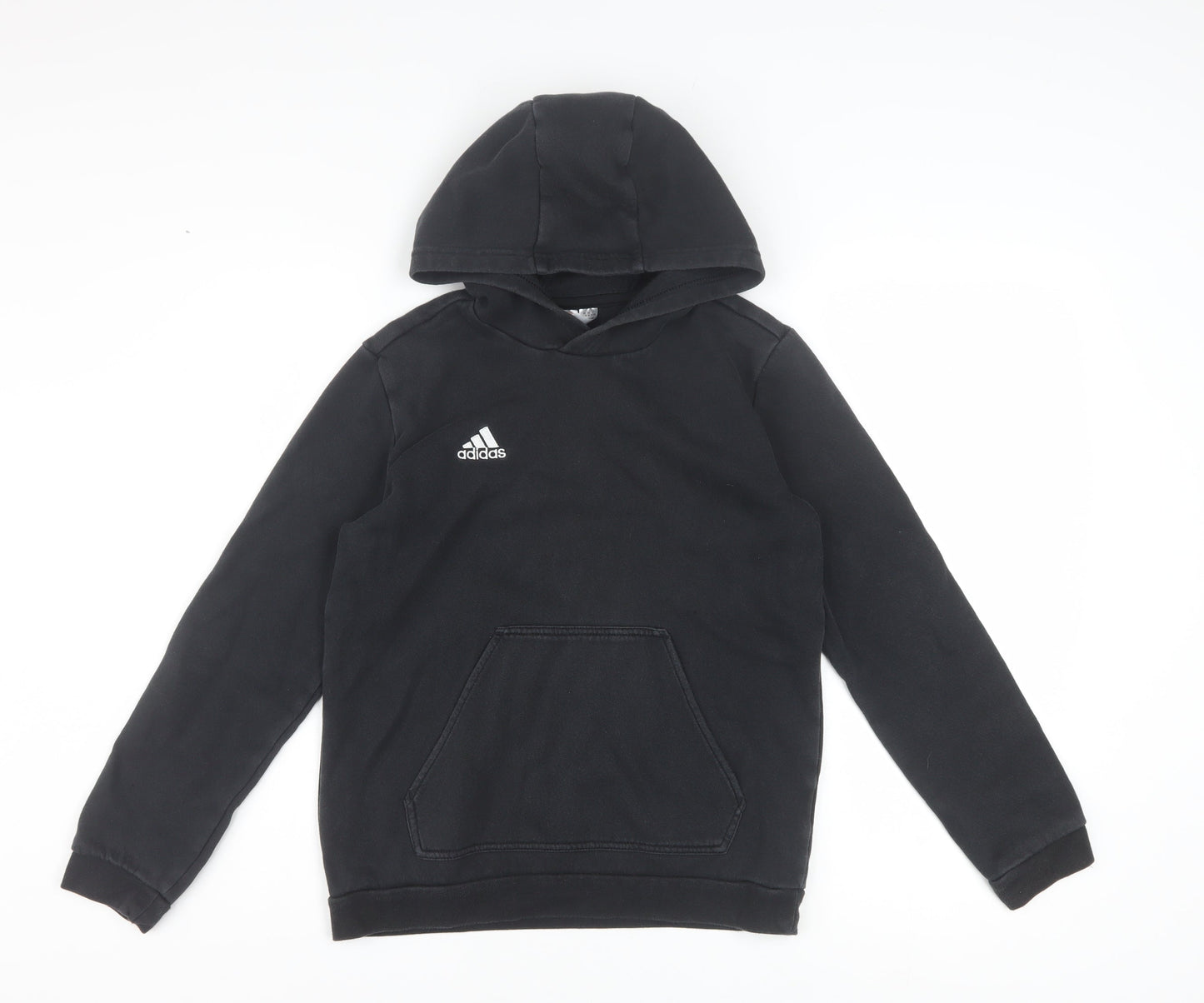 Adidas Boys Black Pullover Hoodie 11-12 Years Hooded Sweatshirt