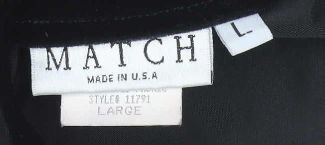 MATCH Women's Black Velvet Dungaree Jumpsuit Size L Polyester Blend