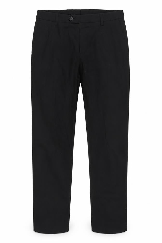 Next Men's Black 32R Dress Trousers Smart Work Flat Front